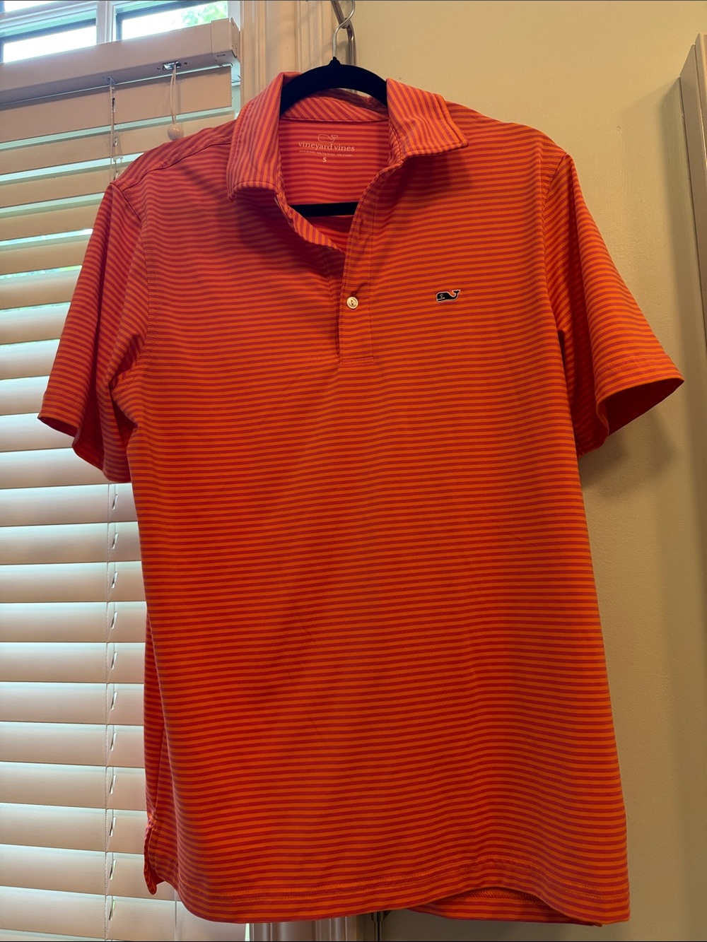 Vineyard Vines Orange and Red Striped Polo